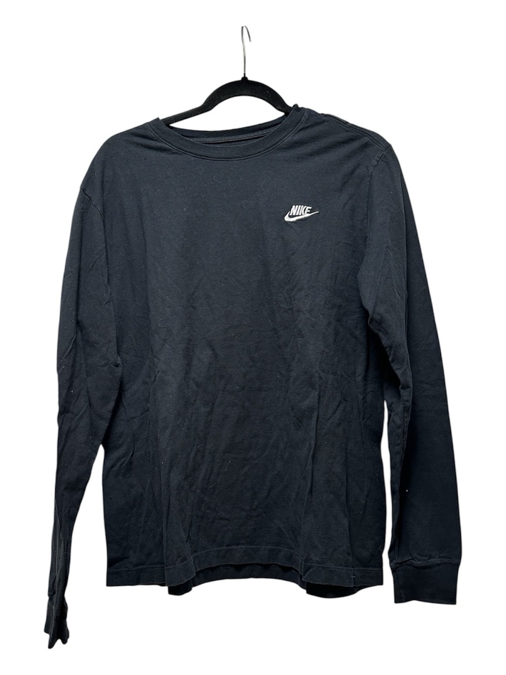 Nike Men's Black Long Sleeve Embroidered Logo Tee